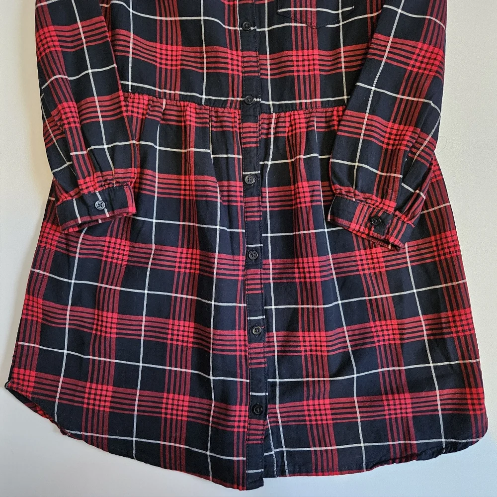 Oshkosh b'gosh Girls Red Plaid Button Down Dress